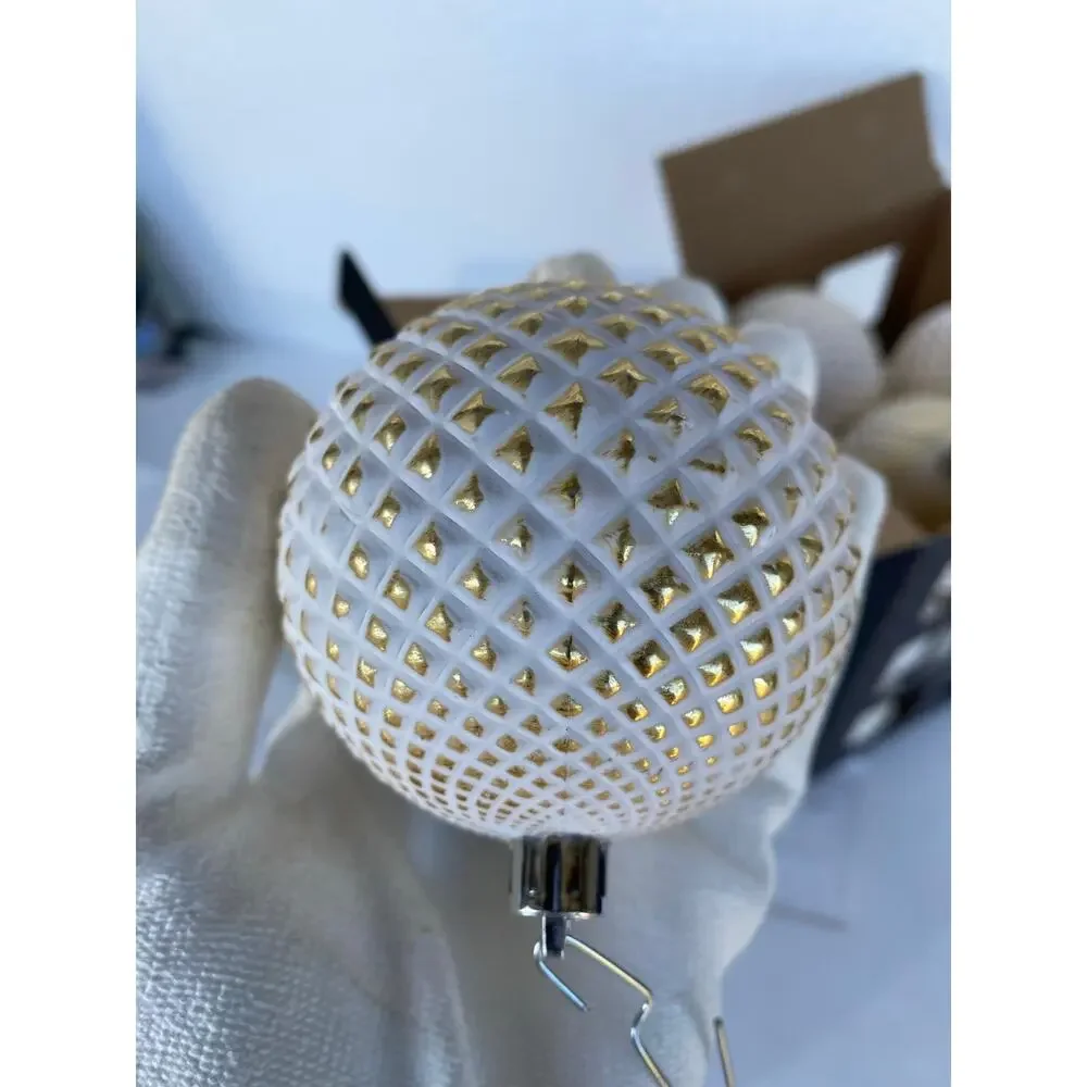Rachel Zoe diamond ball glass ornaments Christmas tree, 12 Shatter Resistant